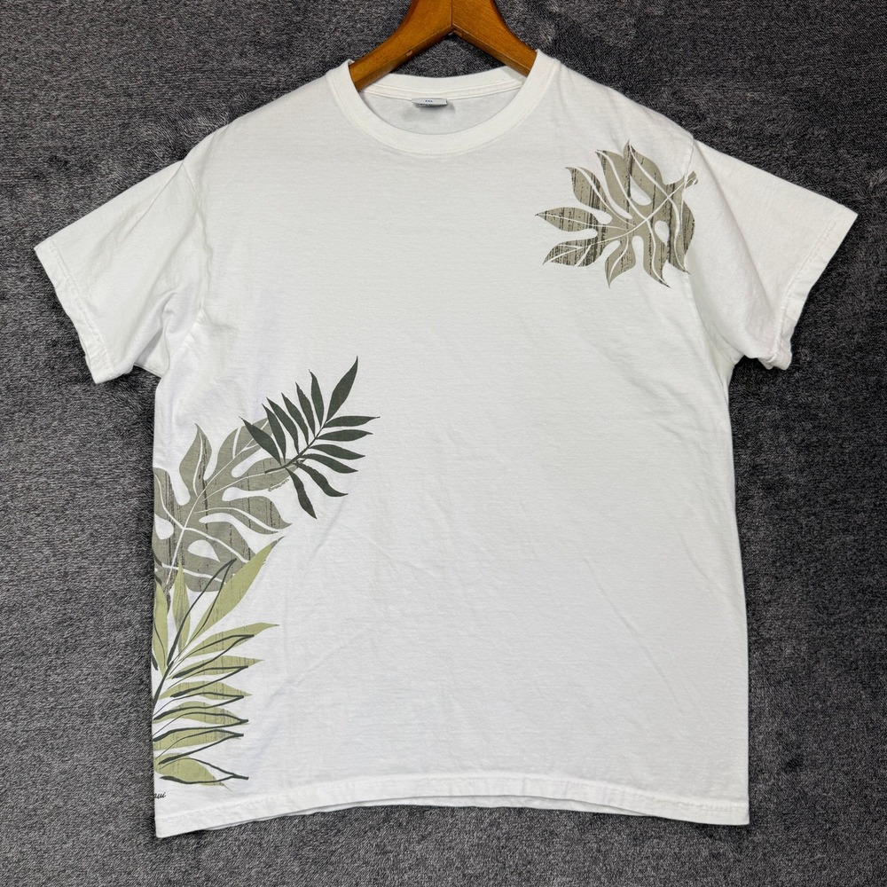 Crazy Shirts Hawaii Maui Tropical Botanical Cotton T-Shirt White XXL